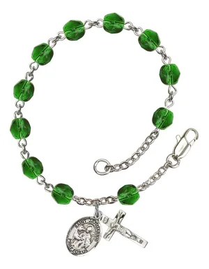 St. Januarius Custom Birthstone Rosary Bracelet