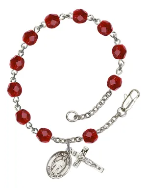 St. Justin Custom Birthstone Rosary Bracelet