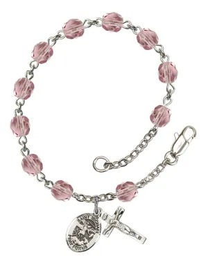 St. Michael the Archangel Custom Birthstone Rosary Bracelet