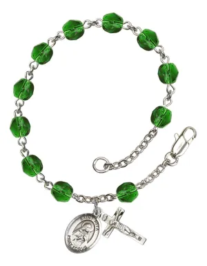 St. Rita of Cascia / Baseball Custom Birthstone Rosary Bracelet