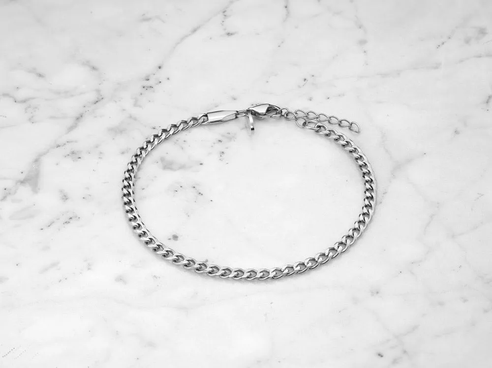 Stainless Steel Bracelet With Hawkeye Links Silver Colour