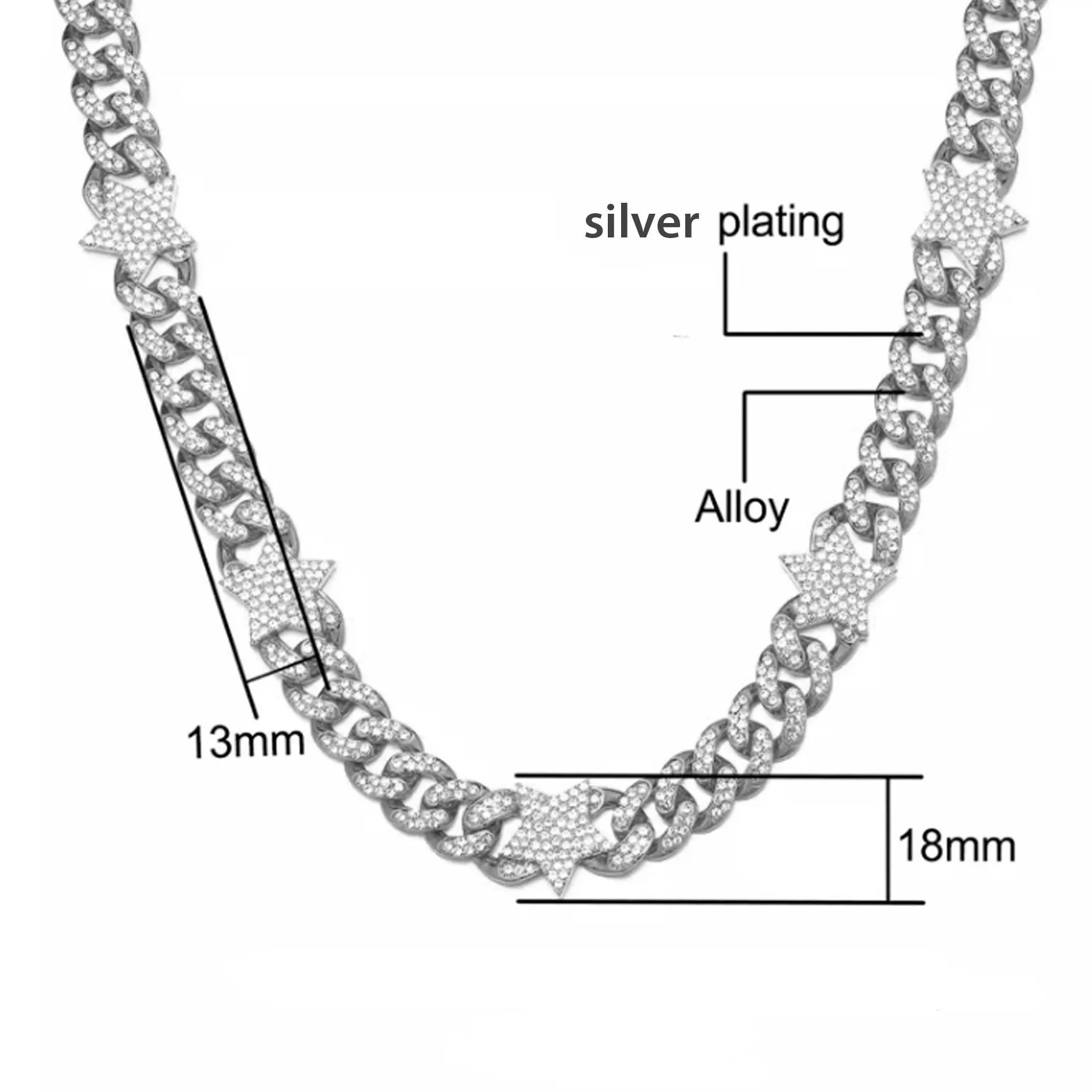 Star Necklace | Star Necklace Silver | Iced Out Necklace
