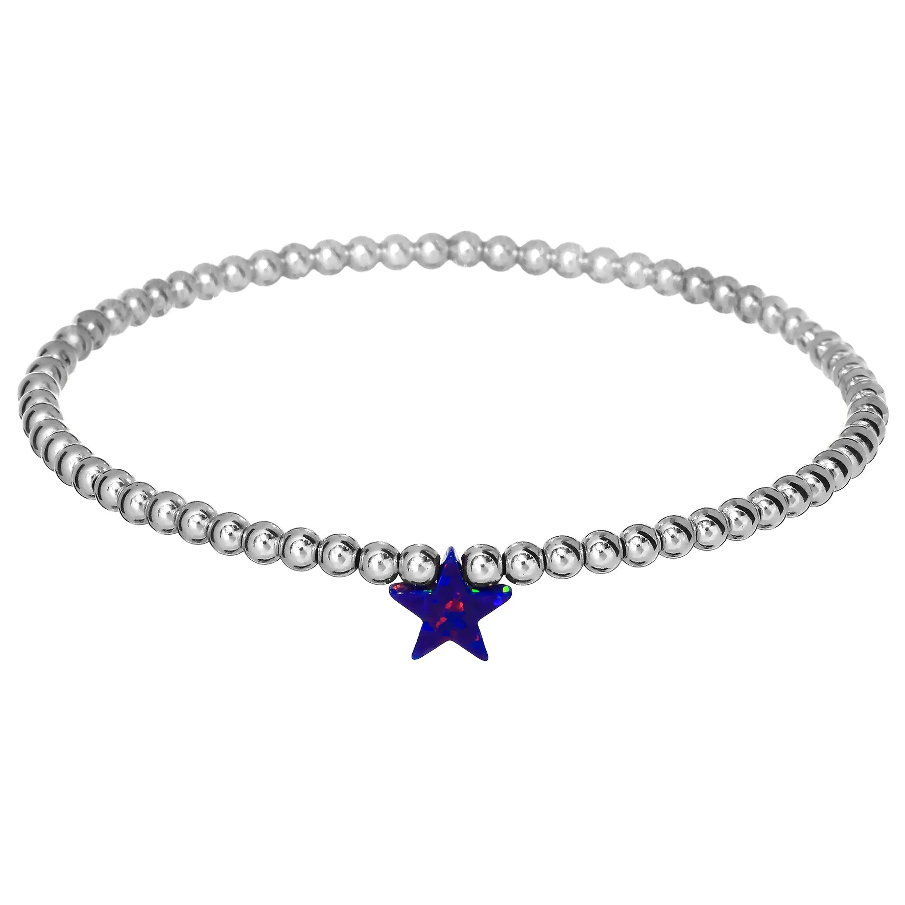 STAR | Opal Charm and 14K Gold Filled Beads Bracelet