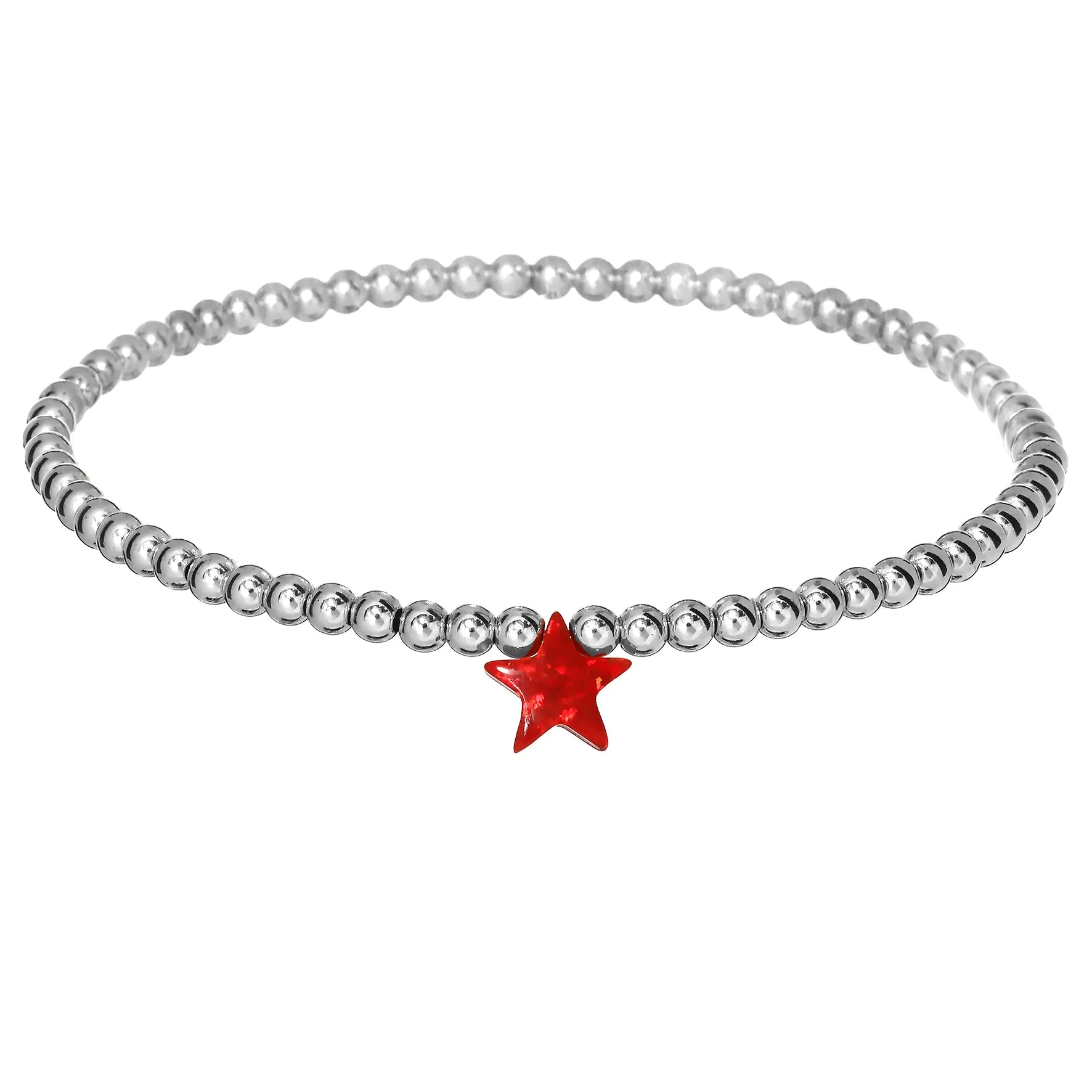 STAR | Opal Charm and 14K Gold Filled Beads Bracelet