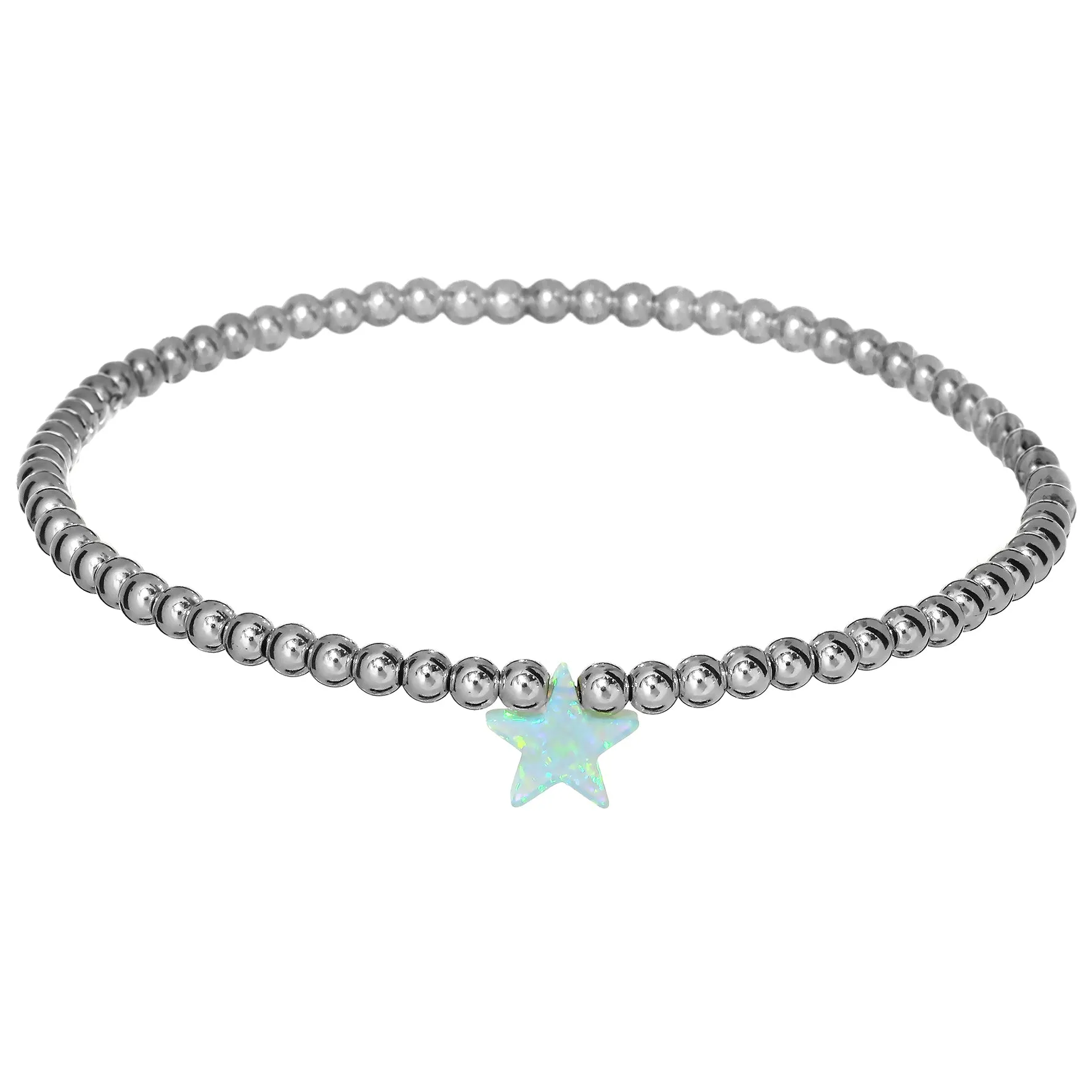 STAR | Opal Charm and 14K Gold Filled Beads Bracelet