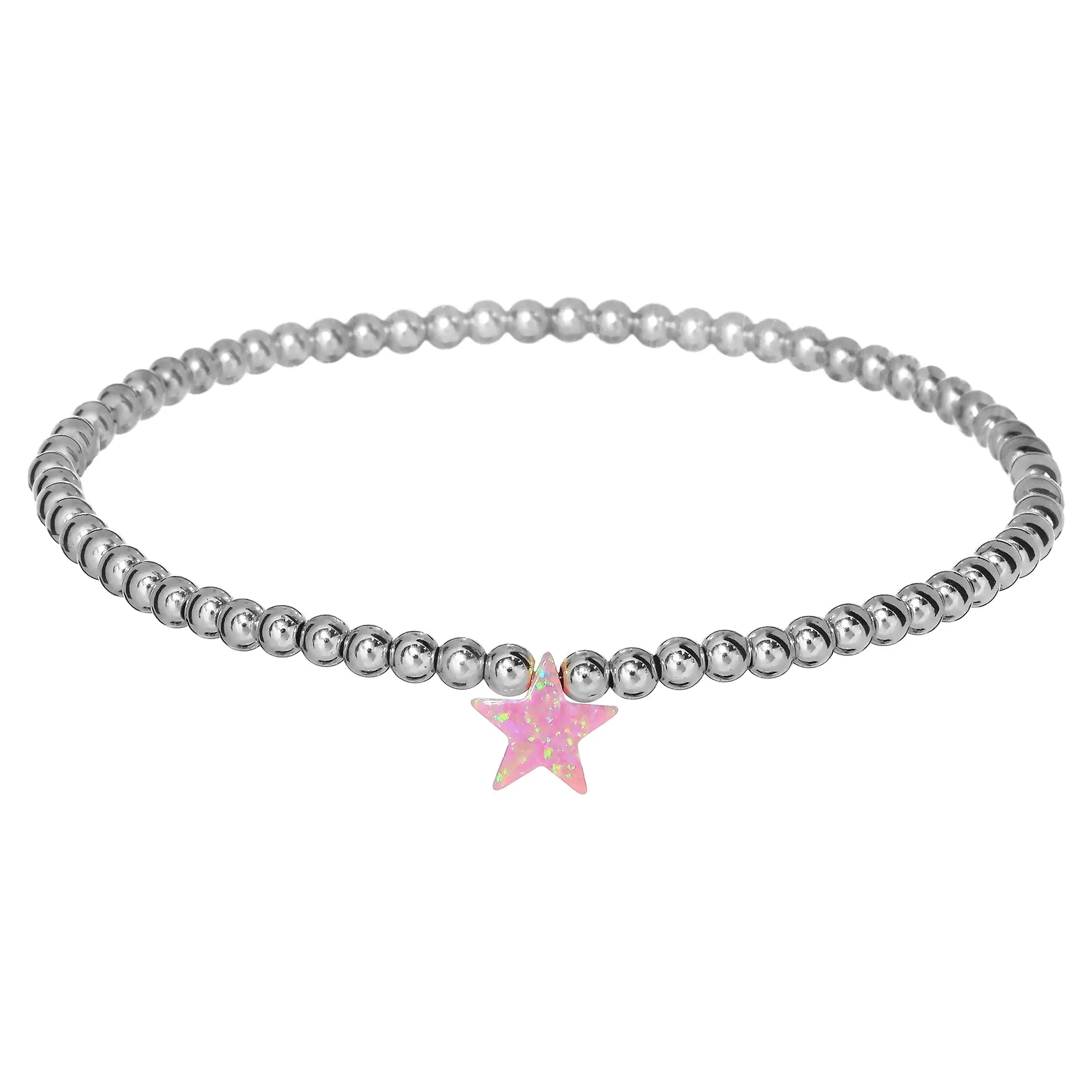 STAR | Opal Charm and 14K Gold Filled Beads Bracelet