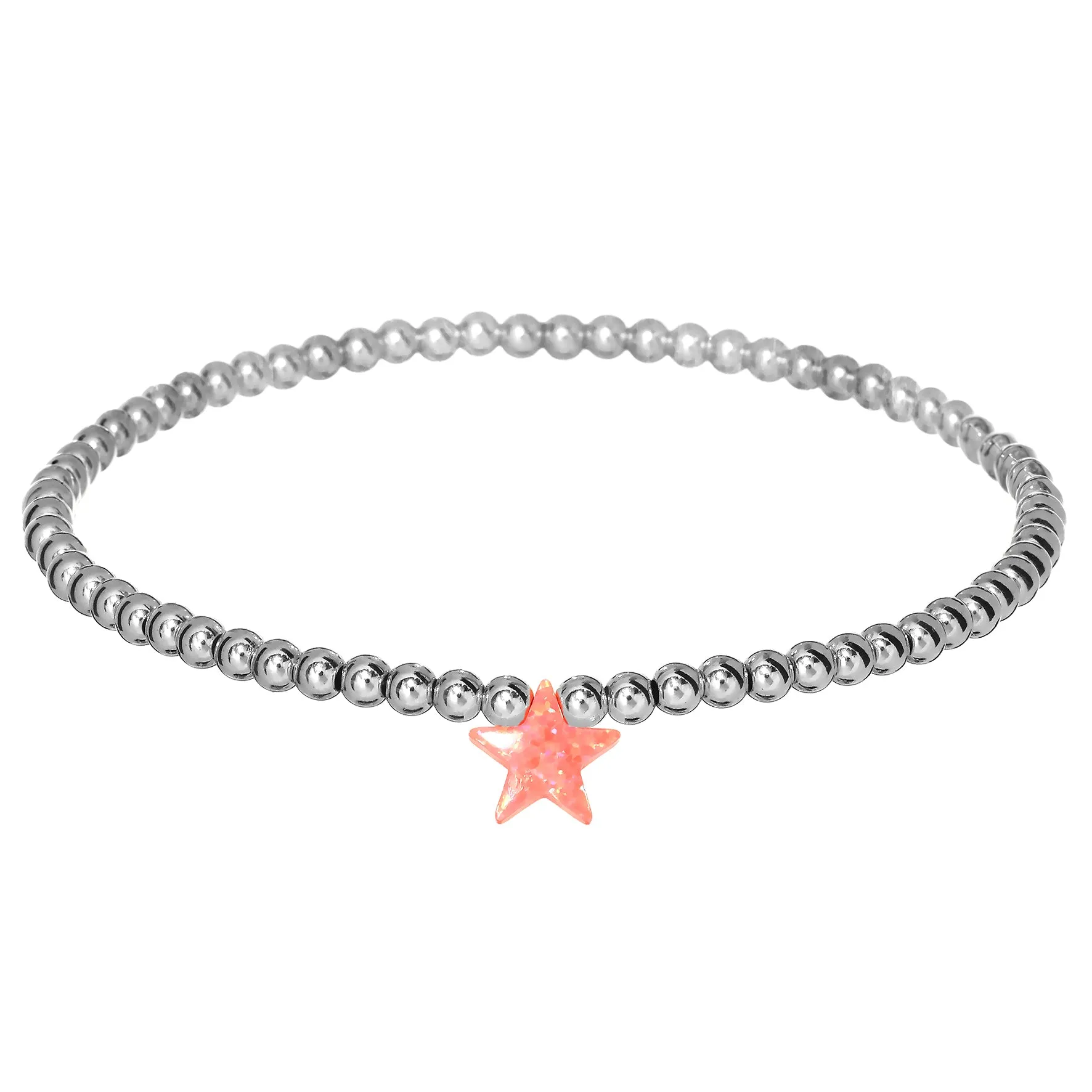 STAR | Opal Charm and 14K Gold Filled Beads Bracelet