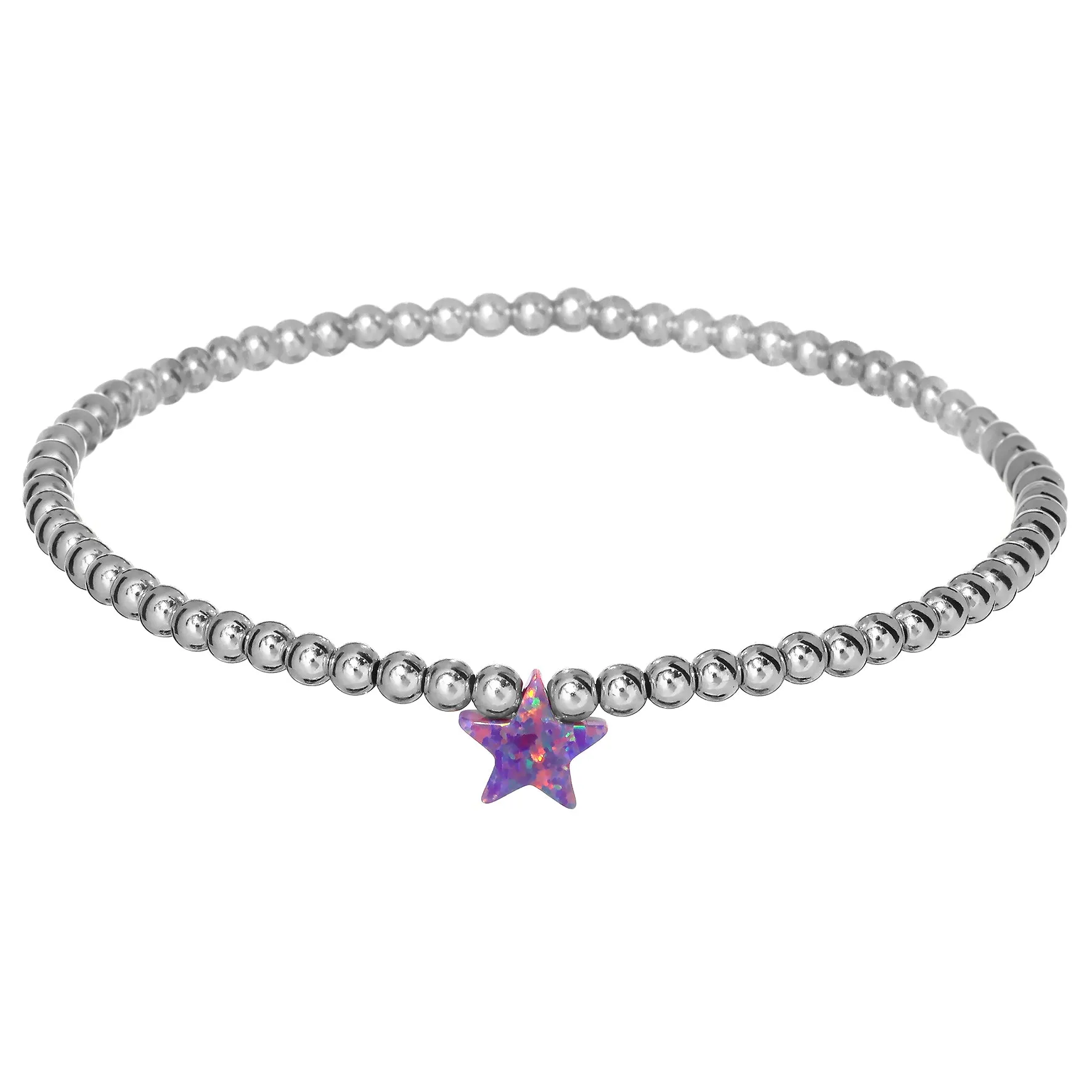 STAR | Opal Charm and 14K Gold Filled Beads Bracelet