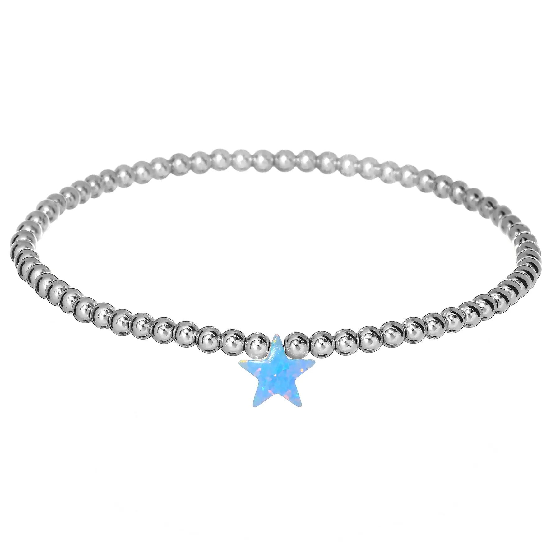 STAR | Opal Charm and 14K Gold Filled Beads Bracelet
