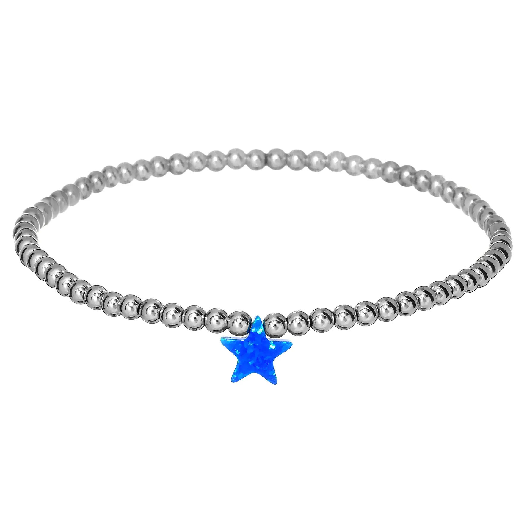 STAR | Opal Charm and 14K Gold Filled Beads Bracelet