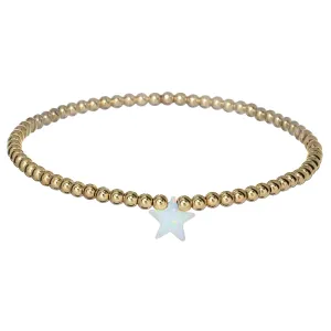 STAR | Opal Charm and 14K Gold Filled Beads Bracelet