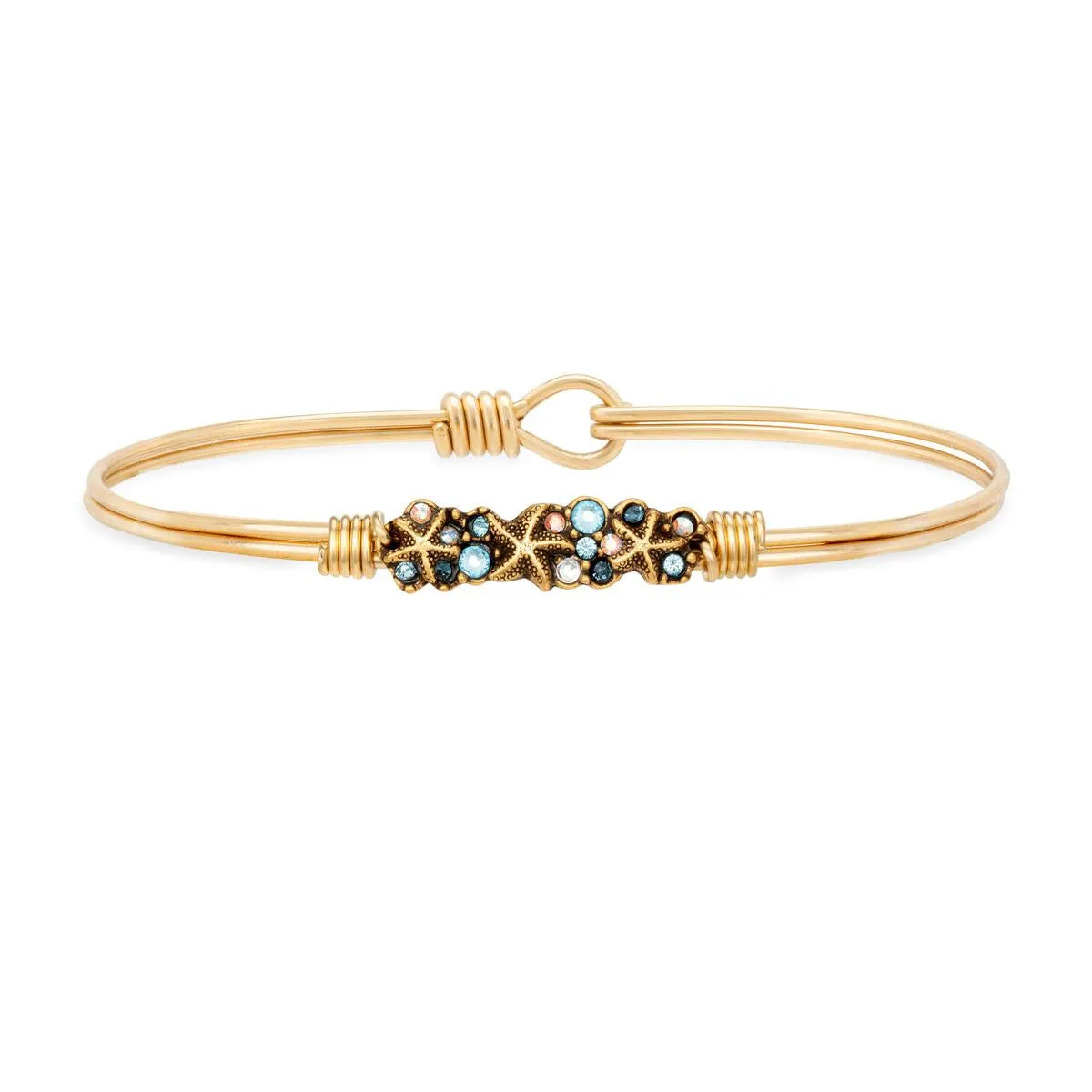 Starfish Medley Bangle Bracelet:  Gold