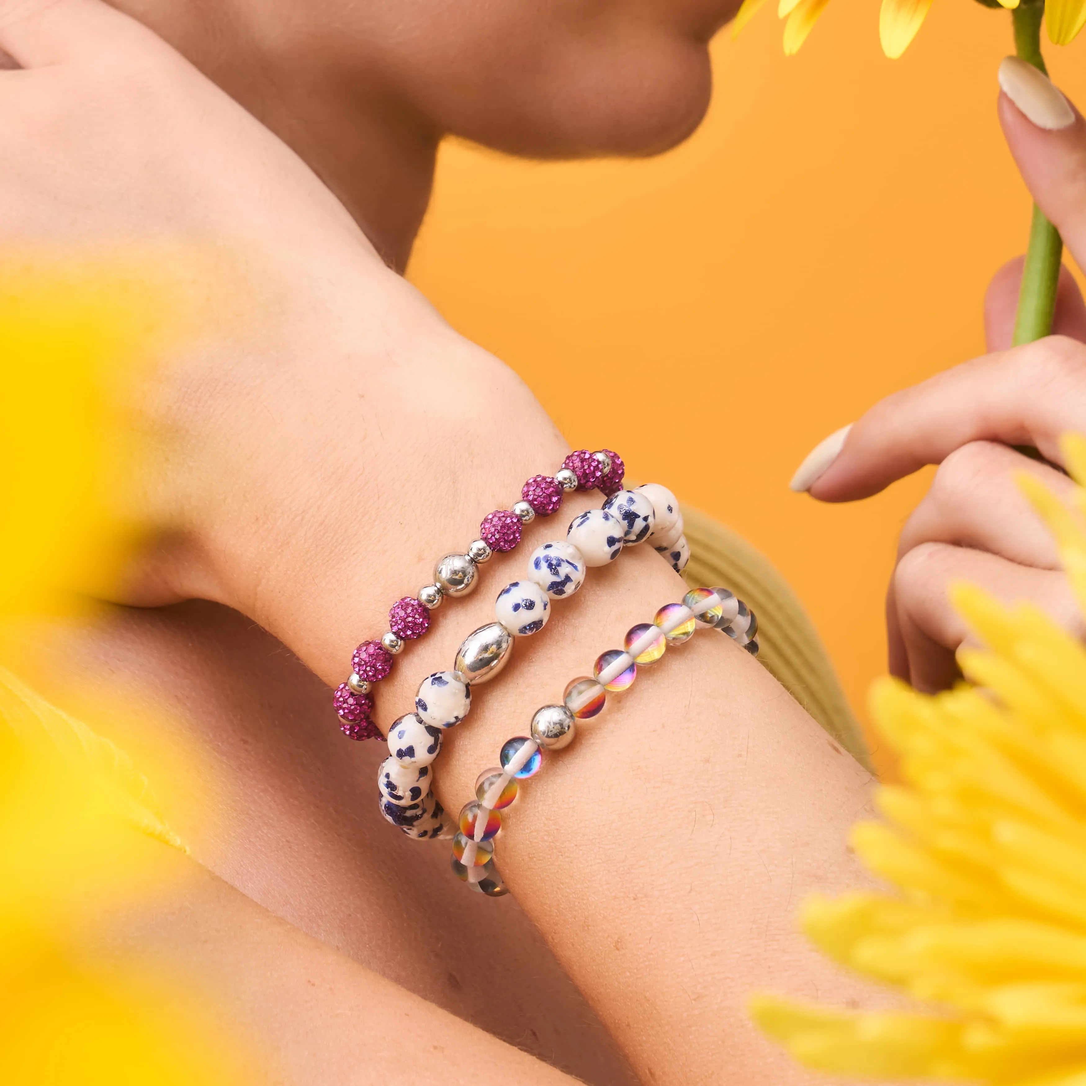 Starlit Waves | .925 Sterling Silver | Firefly Glass Bracelet