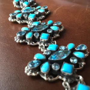 Sterling Natural Sleeping Beauty Turquoise Topaz Bracelet Leo Feeney Signed