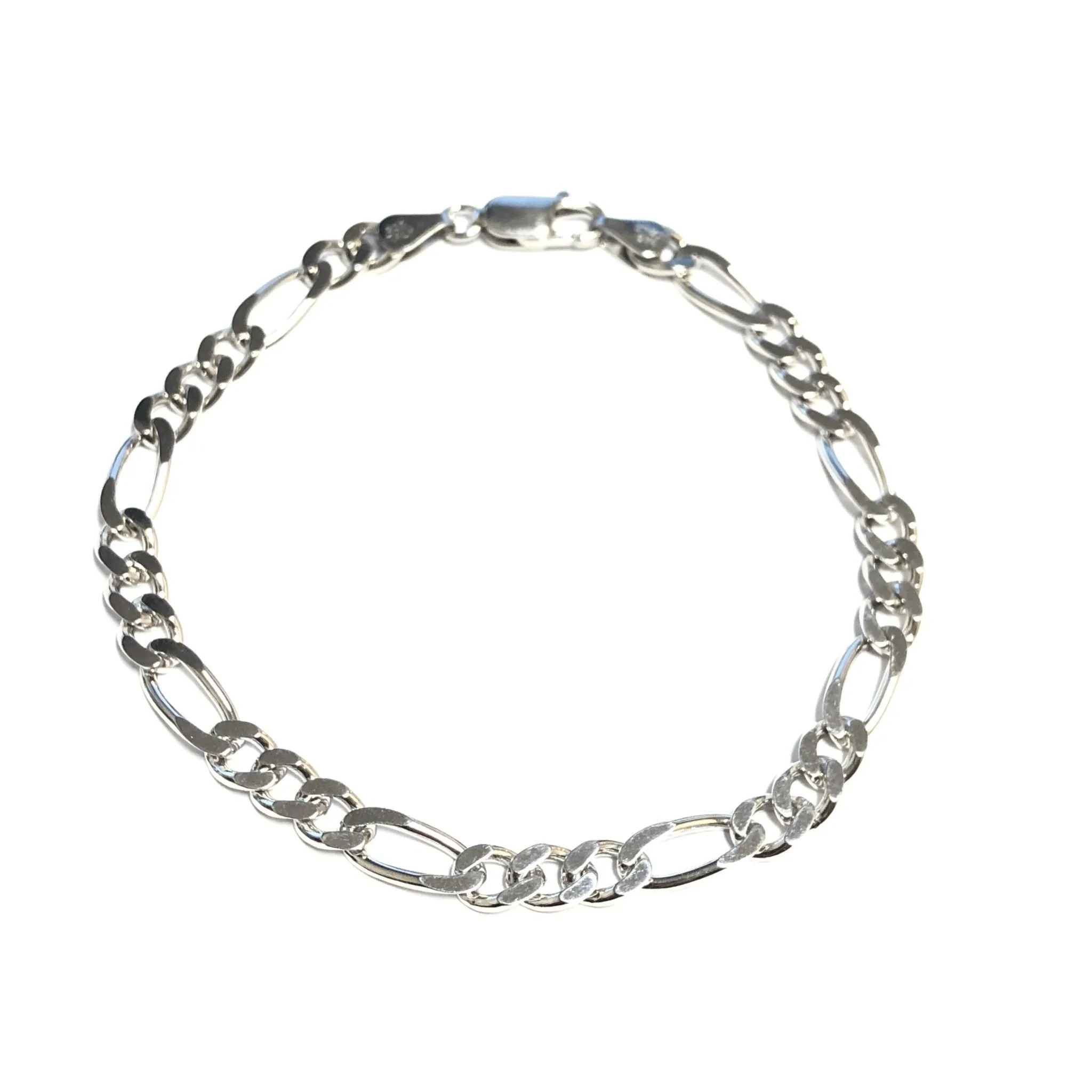 Sterling Silver (5.8mm) Figaro Bracelet 8.5"