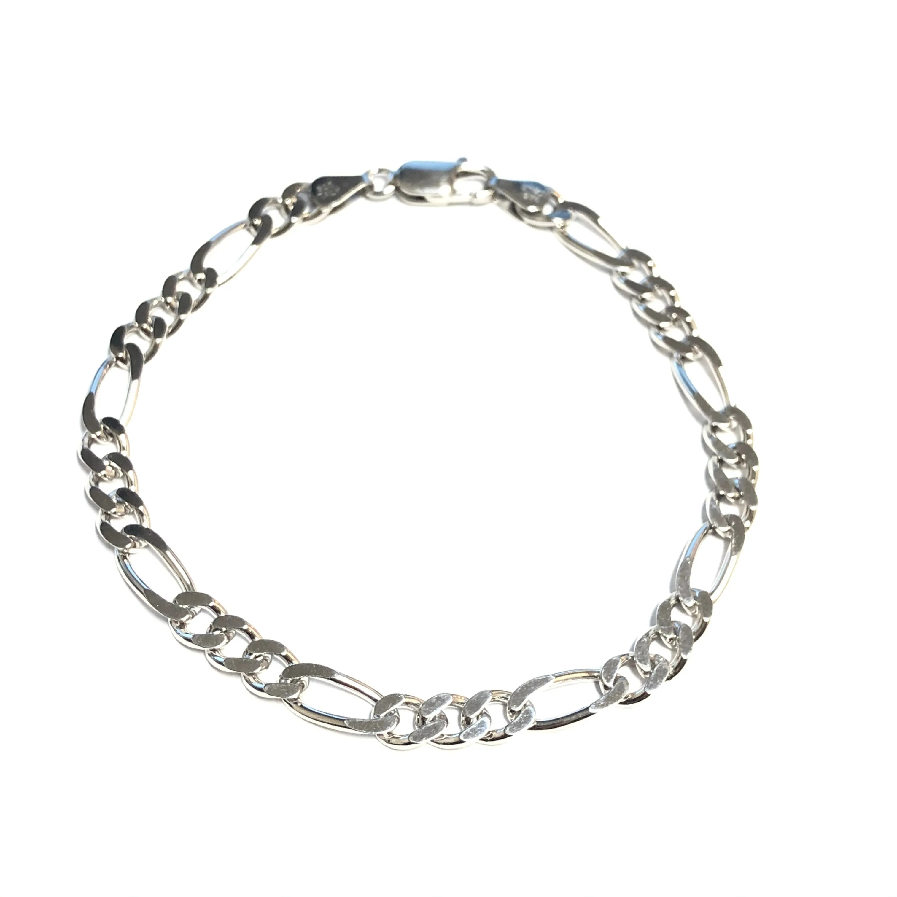 Sterling Silver (5.8mm) Figaro Bracelet 8.5"