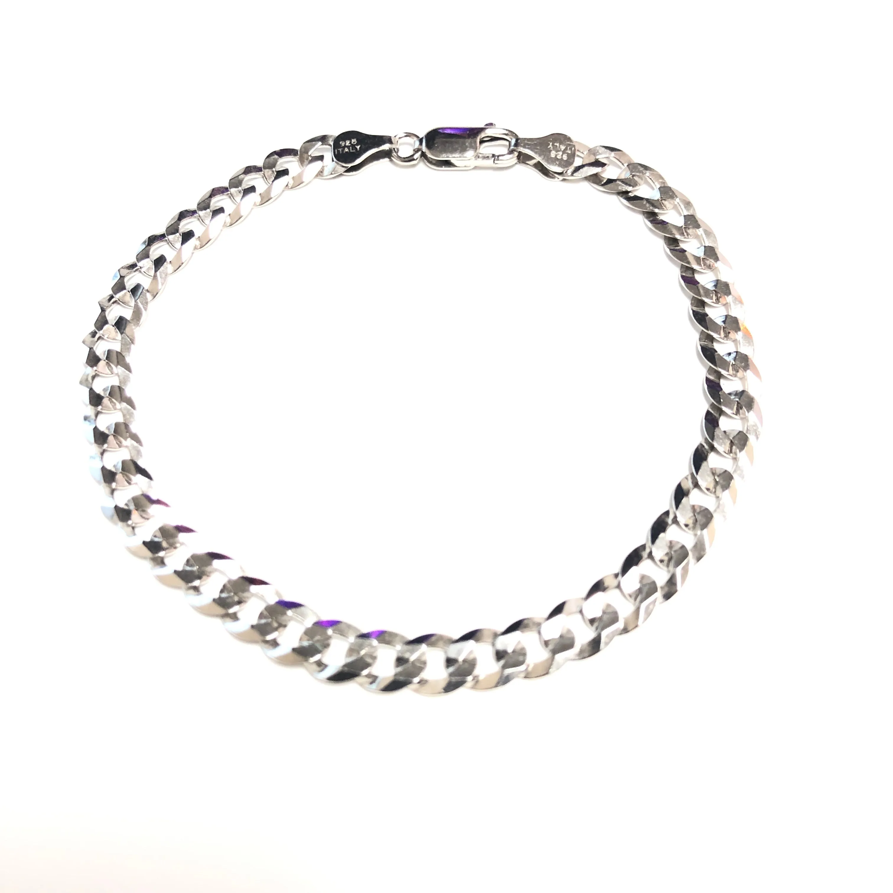 Sterling Silver (6.0mm) Men's Curb Bracelet 8.5"