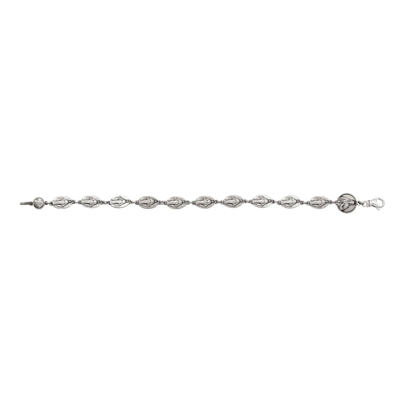 Sterling Silver (6.7mm) Rosary Bracelet 7.5"