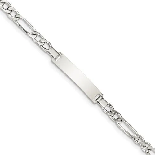 Sterling Silver (6mm) Baby ID Figaro Bracelet