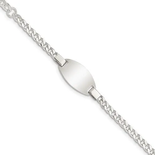 Sterling Silver Baby Curb ID Bracelet Adjustable 5"/6"