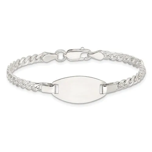 Sterling Silver Baby Curb ID Bracelet Adjustable 5"/6"