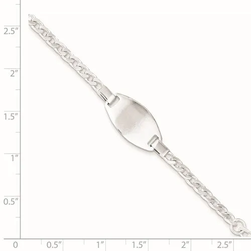 Sterling Silver Baby Curb ID Bracelet Adjustable 5"/6"