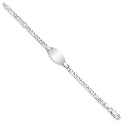 Sterling Silver Baby Curb ID Bracelet Adjustable 5"/6"