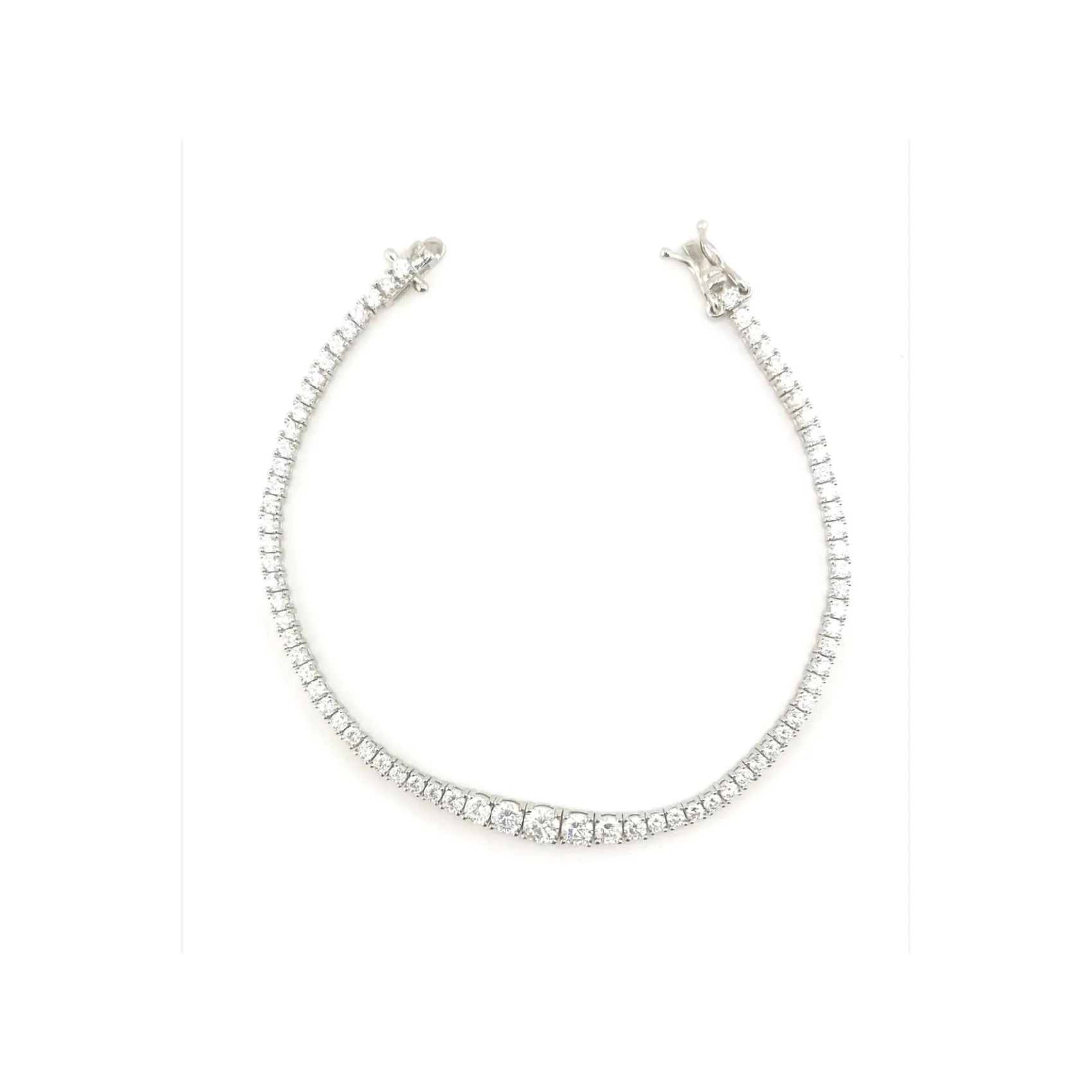 Sterling Silver Cubic Zirconia Graduated Tennis Bracelet