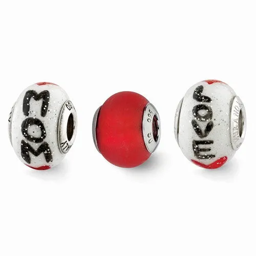 Sterling Silver Reflections Loves Reflection Boxed Bead Set