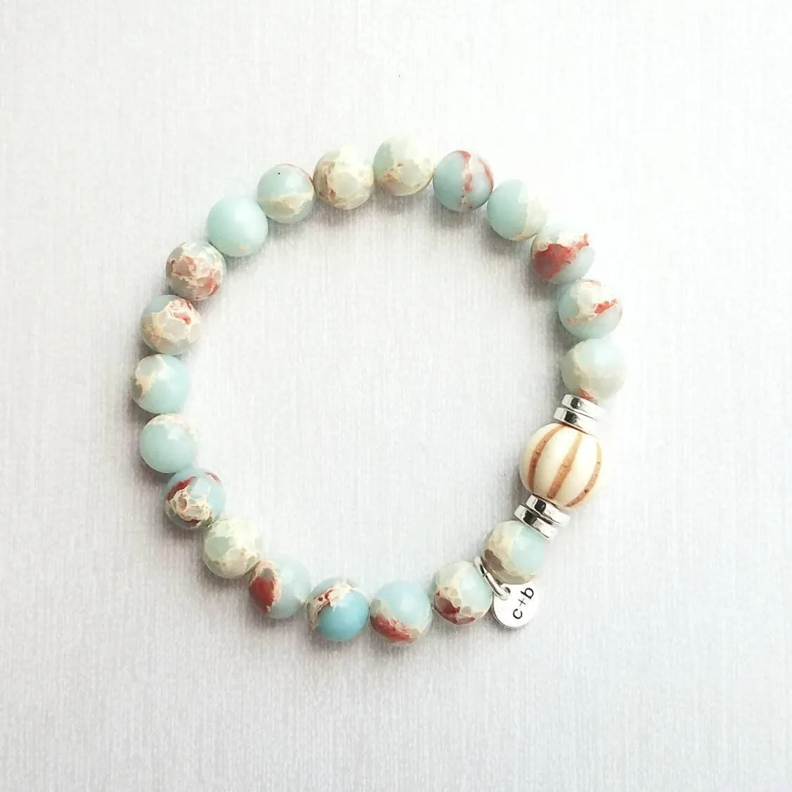 Stone Bracelet Set, silver stacking bracelets, blue Amazonite, gemstone bracelet, aqua terra jasper, African opal beads, crackle fire agate