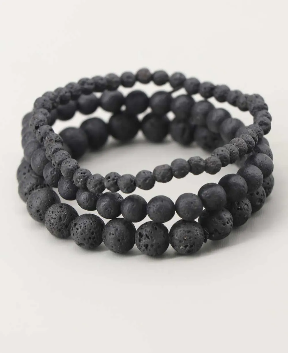 Stretch Lava Beads Adjustable Bracelet