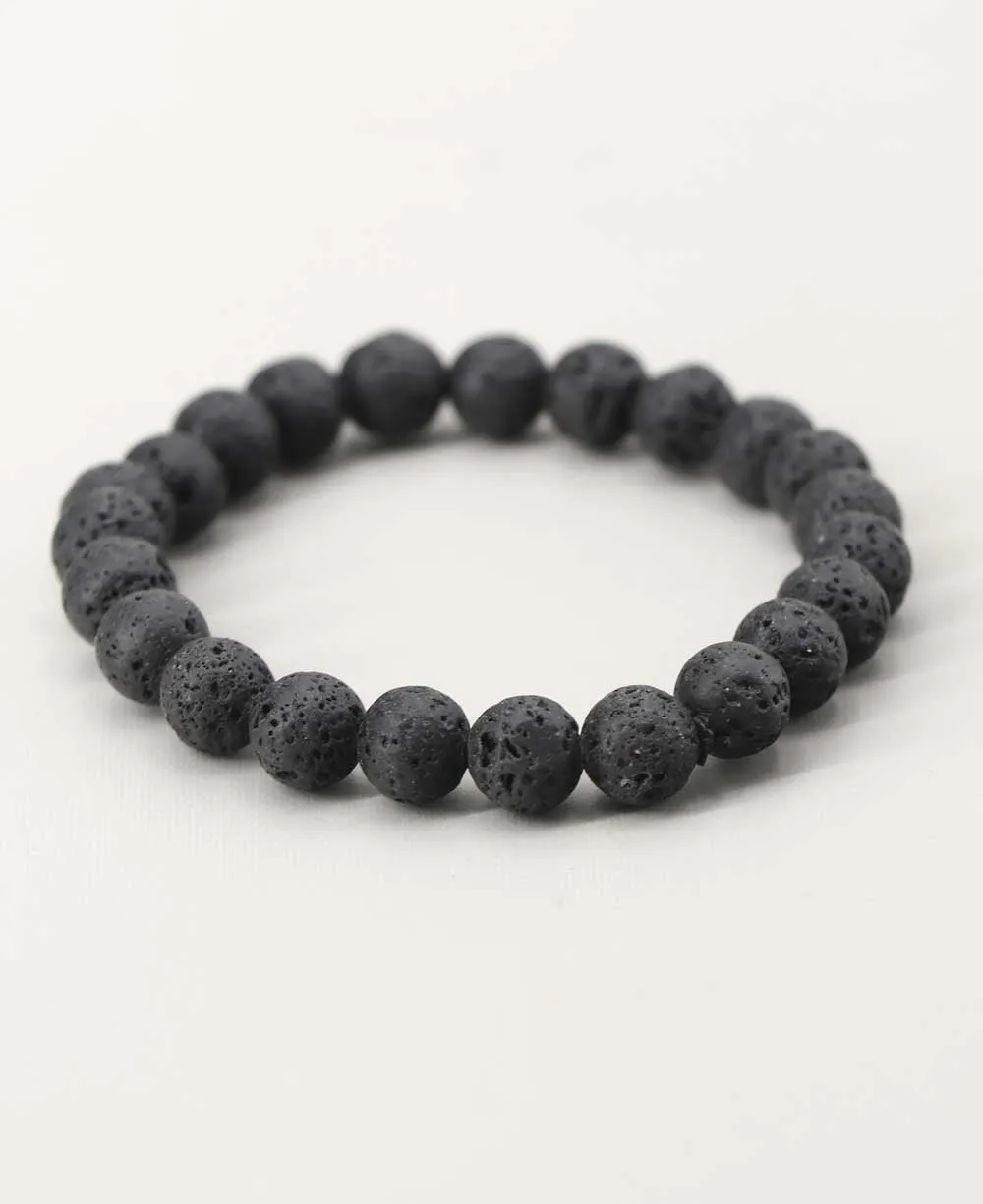 Stretch Lava Beads Adjustable Bracelet