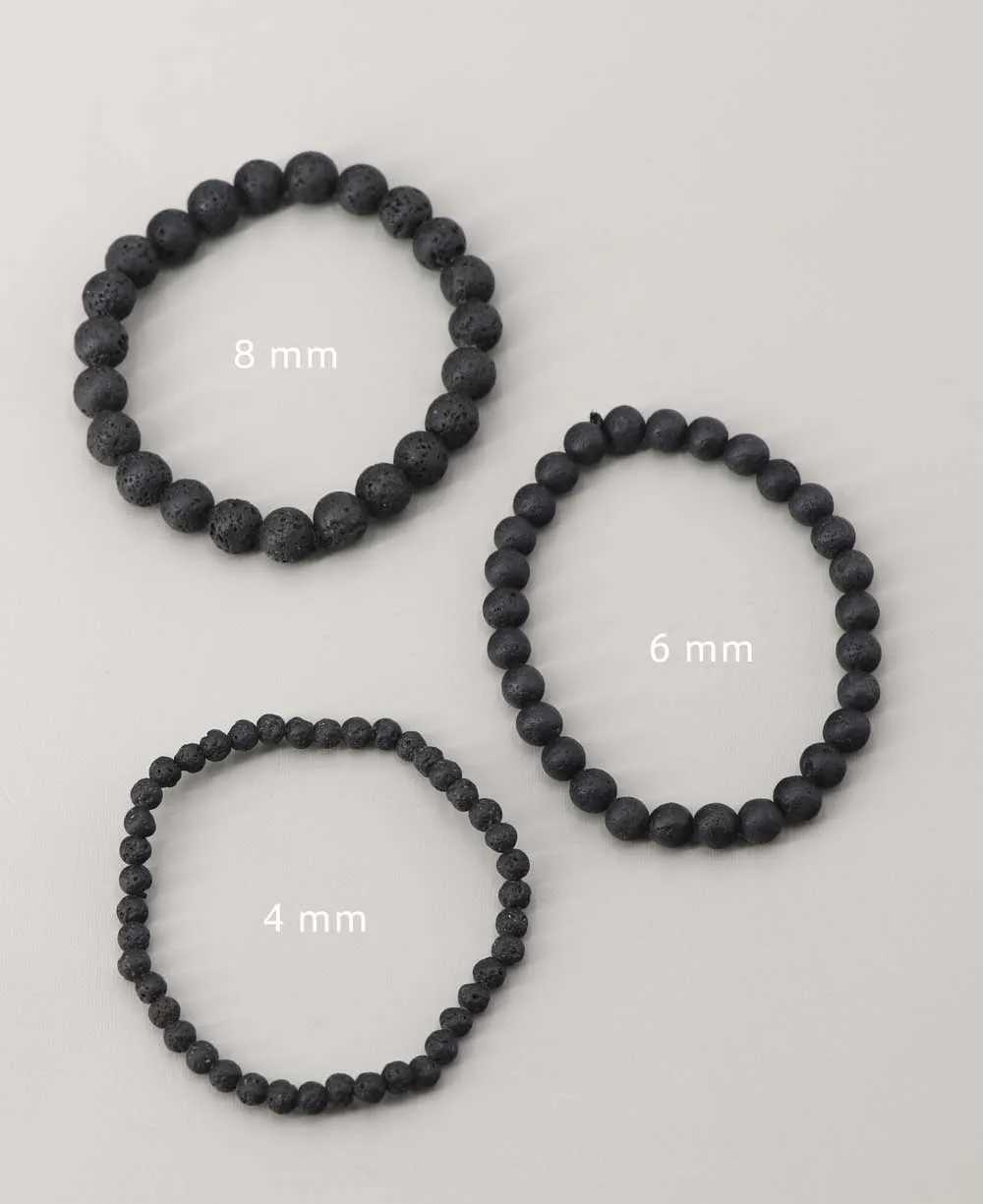 Stretch Lava Beads Adjustable Bracelet