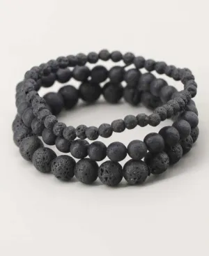 Stretch Lava Beads Adjustable Bracelet