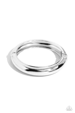 Strut Your CUFF - Silver - Paparazzi Hinge Bracelet