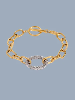 Stunning 18K Gold-Plated Two-Tone Bracelet