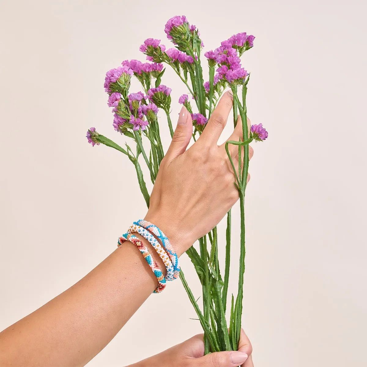 Sun Drenched Sea | Himalayan Glass Bead Bracelet