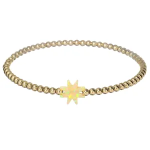 SUN | Opal Charm and 14K Gold Filled Beads Bracelet