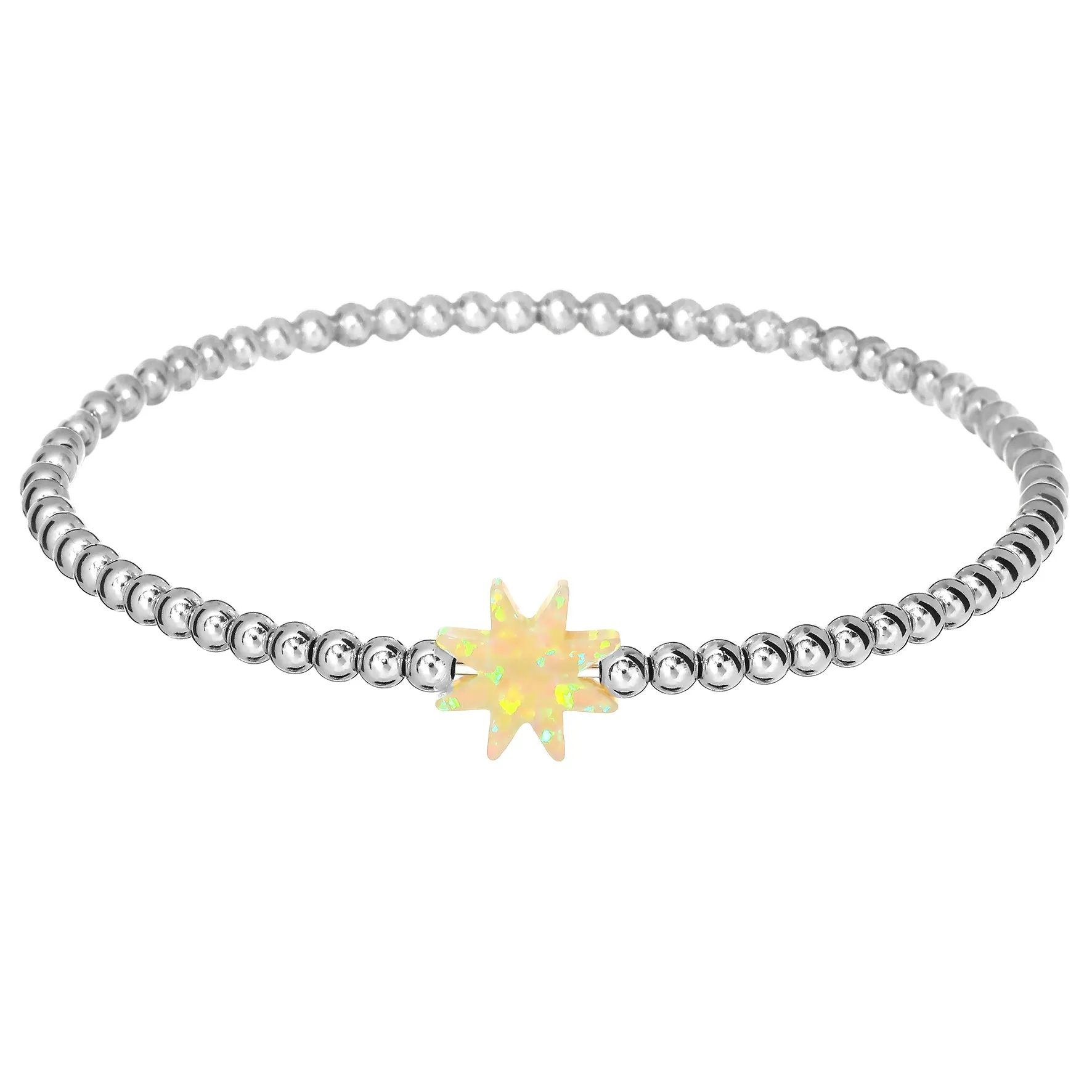 SUN | Opal Charm and 14K Gold Filled Beads Bracelet