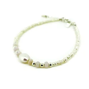 Sunkissed Pink Opal Bracelet Silver