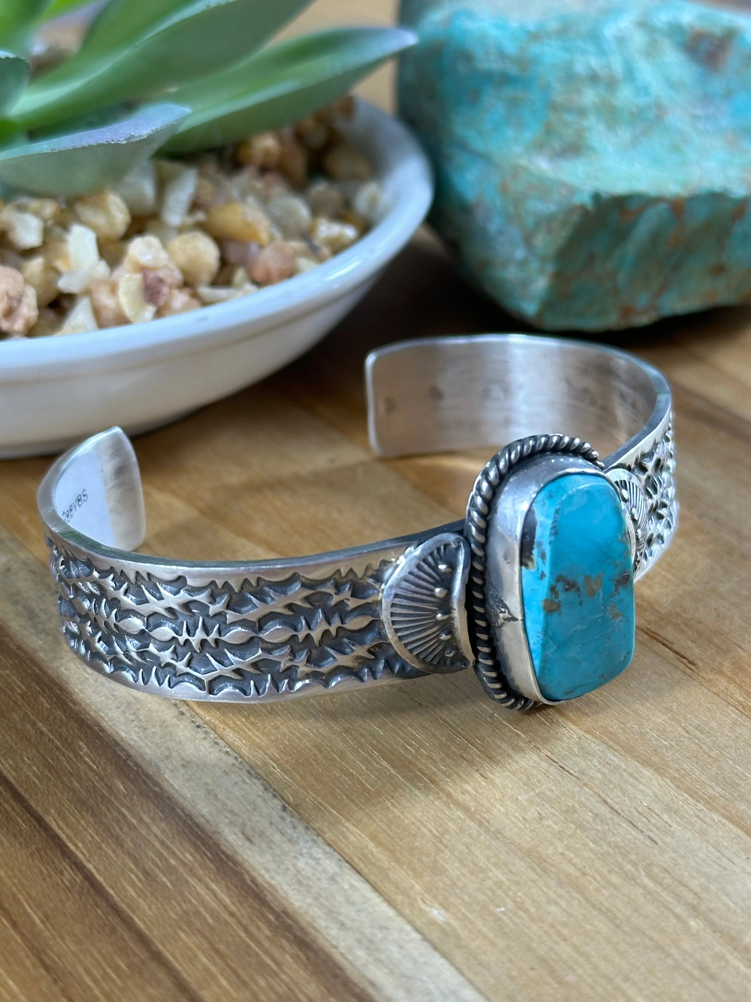 Sunshine Reeves Kingman Rectangle Stone Cuff