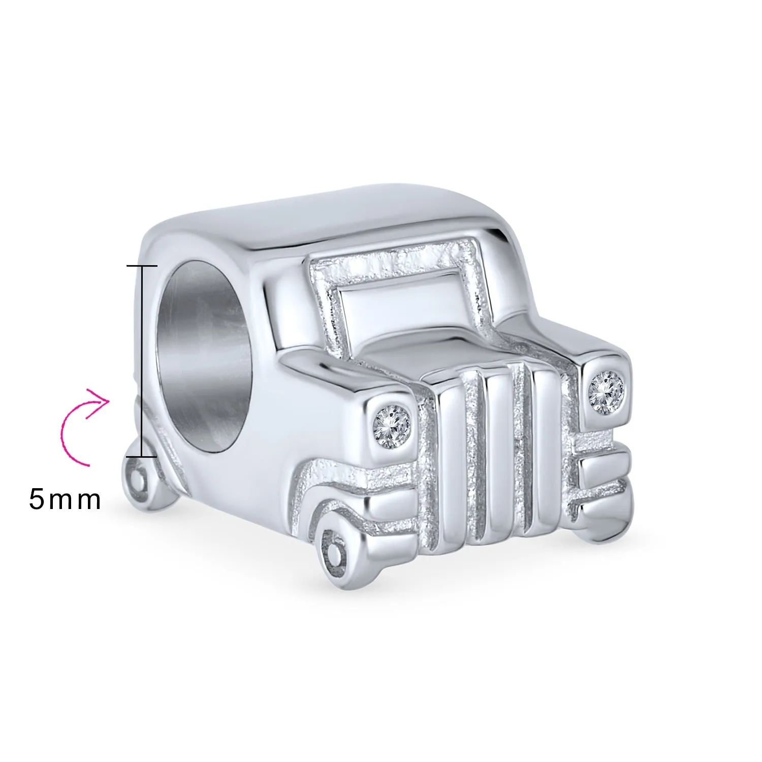 SUV Jeep Driver Charm Bead Sterling Silver for European Bracelets