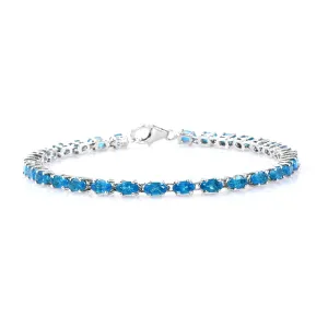 Swiss Blue Topaz 925 Sterling Silver Tennis Bracelet Jewelry