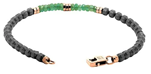 Tateossian Icosahedron Emerald Bracelet, Hematite with Sterling Silver