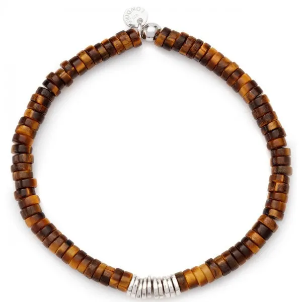 Tateossian Tiger Eye and Sterling Silver Chunky Bracelet