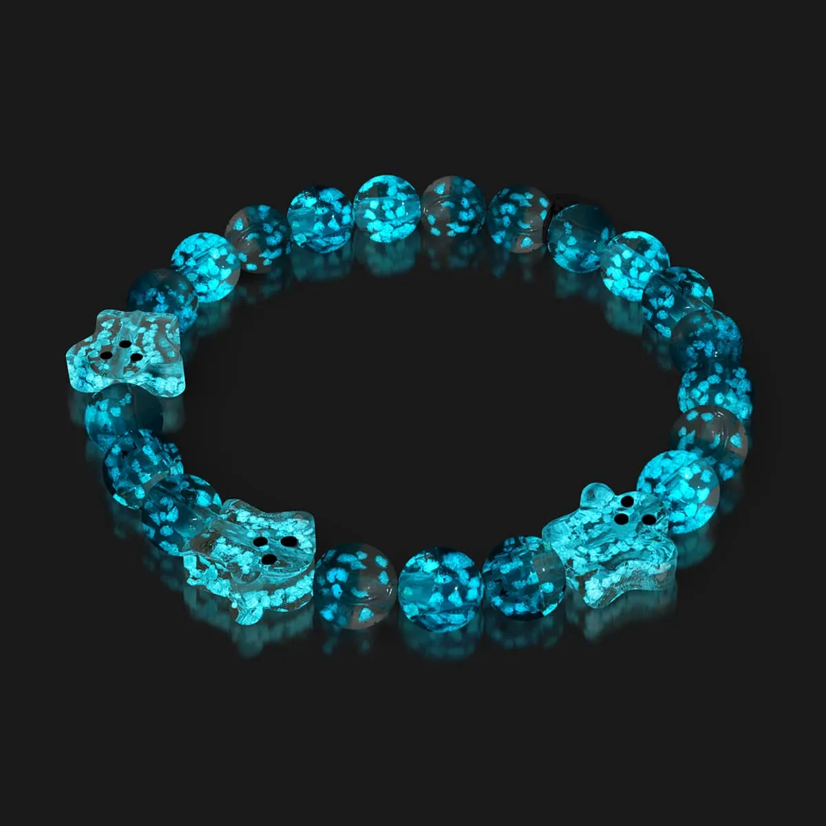 Teal Phantom | Silver | Firefly Glass Ghost Bracelet