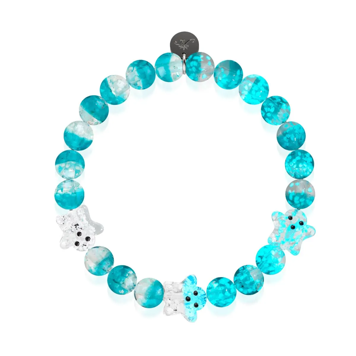 Teal Phantom | Silver | Firefly Glass Ghost Bracelet