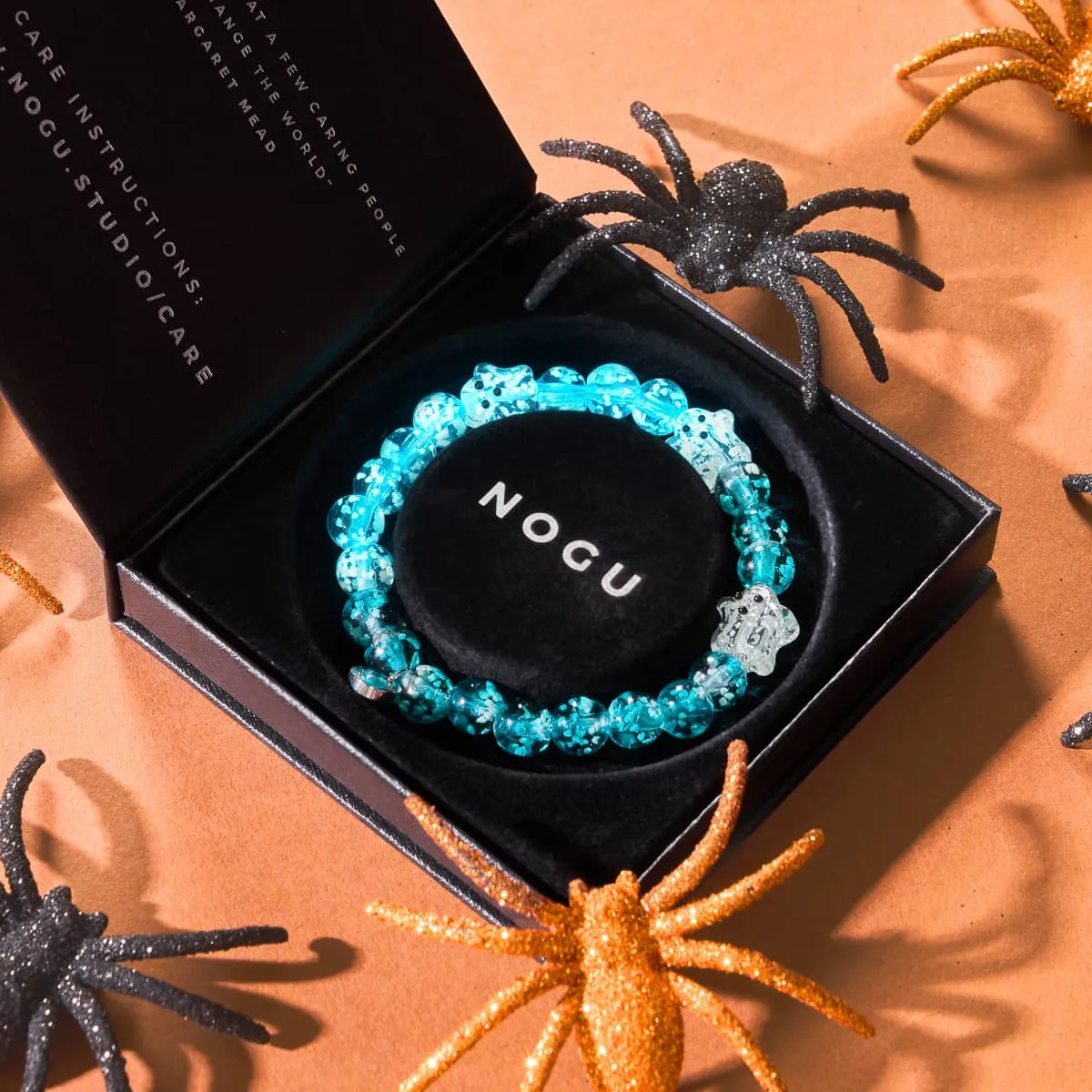 Teal Phantom | Silver | Firefly Glass Ghost Bracelet