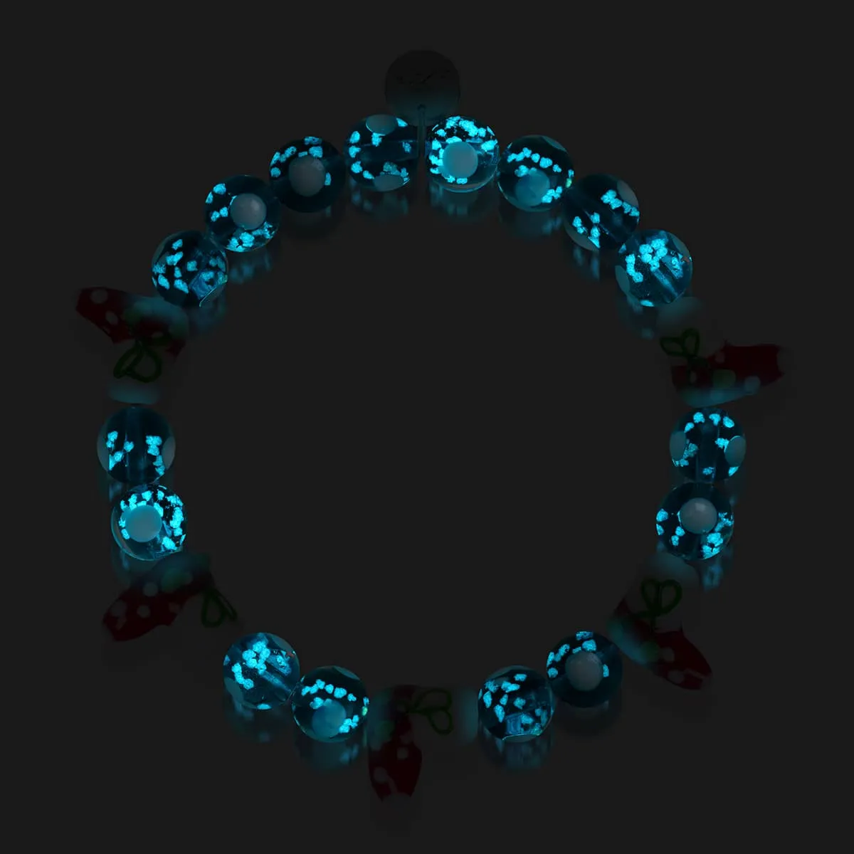 Teal Stockings | Silver | Firefly Glass Polka Dot Bracelet