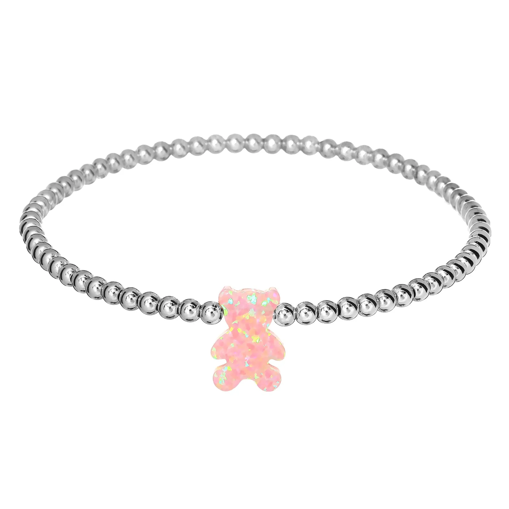 TEDDY BEAR | Opal Charm and 14K Gold Filled Beads Bracelet